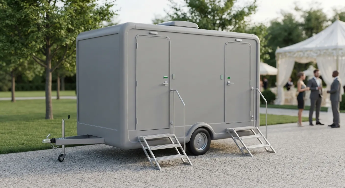 2 stall restroom trailer from our Pflugerville fleet